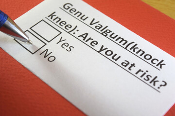 Fototapeta premium One person is answering question about genu valgum.