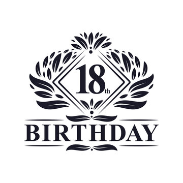 18 years Birthday Logo, Luxury 18th Birthday Celebration.