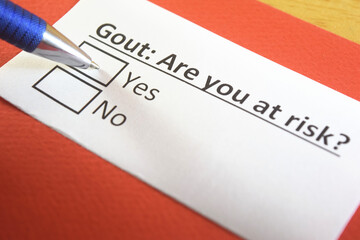 Obraz premium One person is answering question about gout.