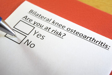 One person is answering question about bilateral knee osteoarthritis.