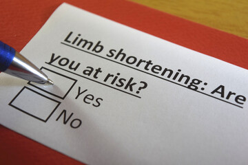 Fototapeta premium One person is answering question about limb shortening.