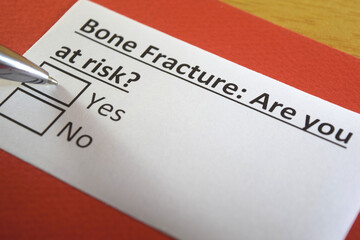 Fototapeta premium One person is answering question about bone fracture.
