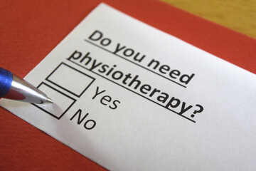 Fototapeta premium One person is answering question about physiotherapy.