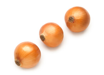 Fresh raw onion on white background