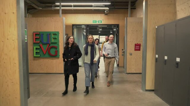 WS TS Students walking at talking and University of the Arts / London, England, United Kingdom