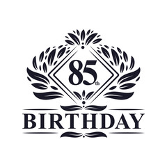 85 years Birthday Logo, Luxury 85th Birthday Celebration.