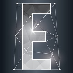 low poly alphabet e