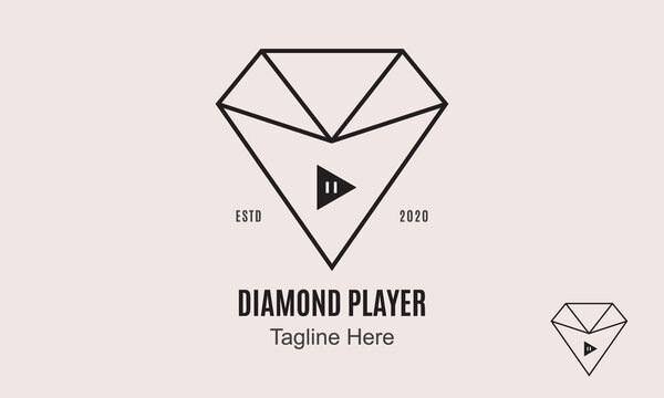 Diamond Player Logo Design Template-Diamond Player Logo For Media and Other Company.