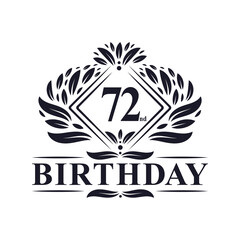72 years Birthday Logo, Luxury 72nd Birthday Celebration.