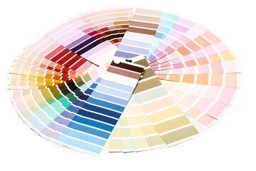 Color palettes on white background