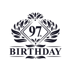 97 years Birthday Logo, Luxury 97th Birthday Celebration.