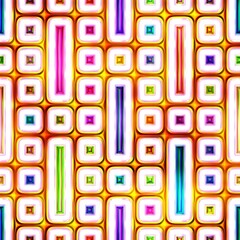 Seamless texture of abstract bright shiny colorful geometric shapes