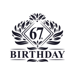 67 years Birthday Logo, Luxury 67th Birthday Celebration.