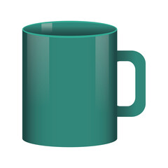 coffee mug vivid green color isolate icon