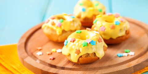 Cakes on a table, Selective focus, Copy space.