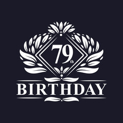 79 years Birthday Logo, Luxury 79th Birthday Celebration.