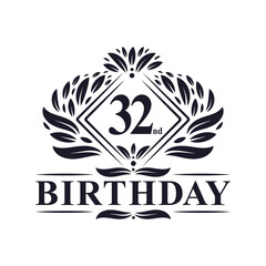 32 years Birthday Logo, Luxury 32nd Birthday Celebration.