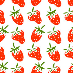 Seamless pattern with strawberries