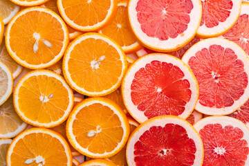 Oranges,Grapefruit,Lemon Fruit orange on white background