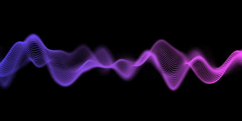 Abstract 3D illustration digital music background. Music equalizer concept. Equalizer banner for music waves with sound waves.