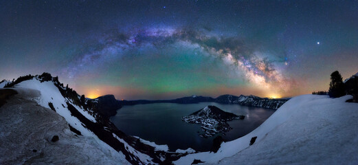 Milky way at Crater Lake National Park - Powered by Adobe