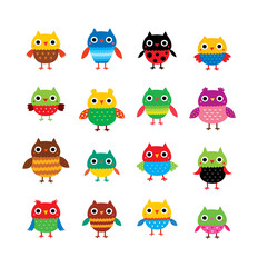 cute owl cartoon vector