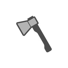 Axe colorful vector icon, garden tool, equipment and accessory. Isolated single illustration.
