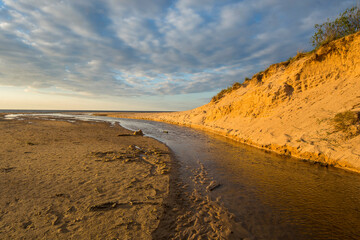 Fototapeta na wymiar river sea coast sand dunes on the beach