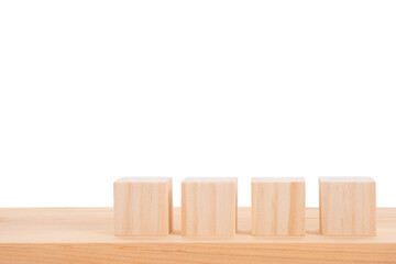 Blocks of wood isolated on white background. Strategy as a business plan for team work.