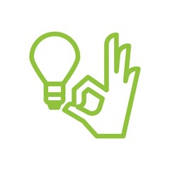 light bulb with hand