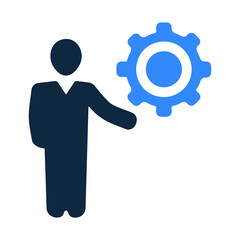 Business management icon, development workshop