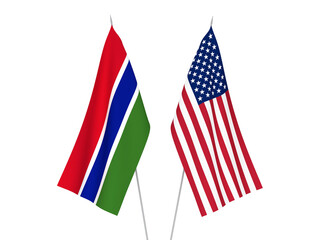 America and Republic of Gambia flags
