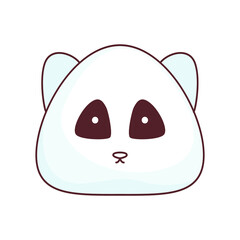 Vector illustration of a cute cartoon panda’s head. Isolated on white background. Cute  animal set