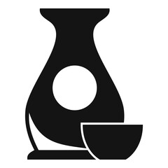 Japanese traditional jug icon. Simple illustration of Japanese traditional jug vector icon for web design isolated on white background
