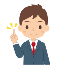 指差しポーズをする男子学生