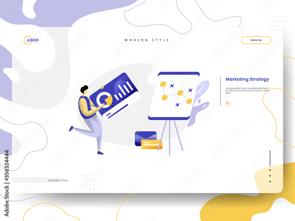 Poster web page design templates for marketing strategy. concepts for website and mobile app development. m