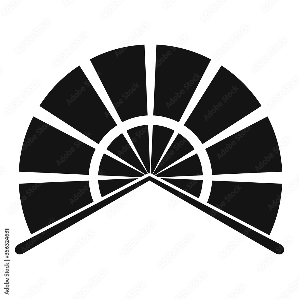 Poster japanese hand fan icon. simple illustration of japanese hand fan vector icon for web design isolated