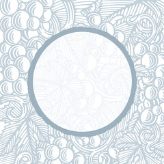 Grape and vine hand drawn vector illustration. Vineyard engraving style frame and background. Part of set.
