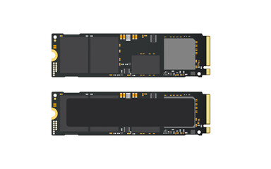 NVMe M.2 PCI-Express (PCI-E) Solid State Drive (SSD) Mock Up.Isolate on white sceen.