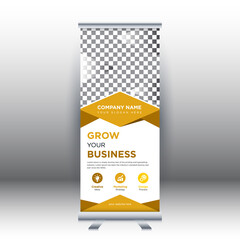 Creative abstract modern corporate business vertical roll up banner design template vector illustration concept exhibition advertising, presentation, cover publication.