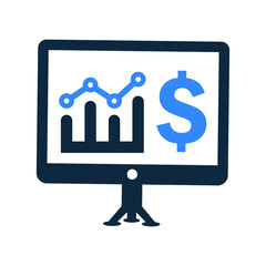 Business analytics, earning growth icon