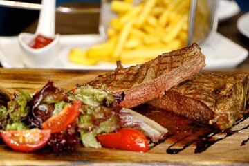 grilled meat with vegetables