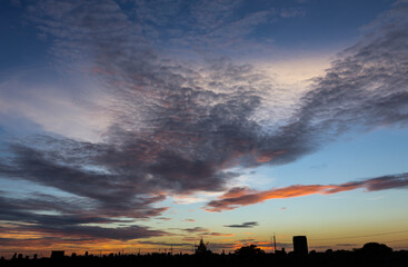 sunset with clouds the sky