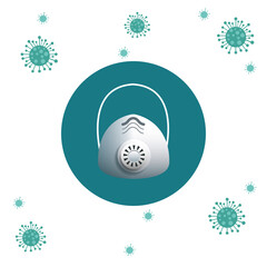 medical mask protection accessory with covid19 particles