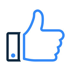 Approved or thumbs up, like outline icon