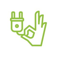 hand holding electric plug