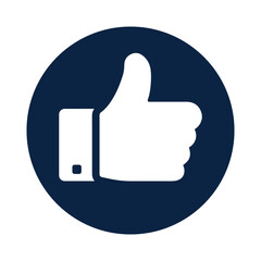 Approved or thumbs up, like vector icon