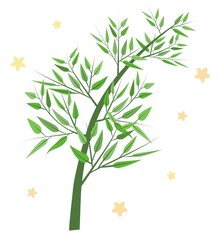 笹の葉と星のイラスト