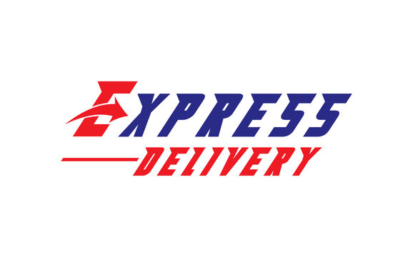 Express delivery service logo fast time delivery vector image