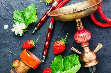 Hookah with strawberries
